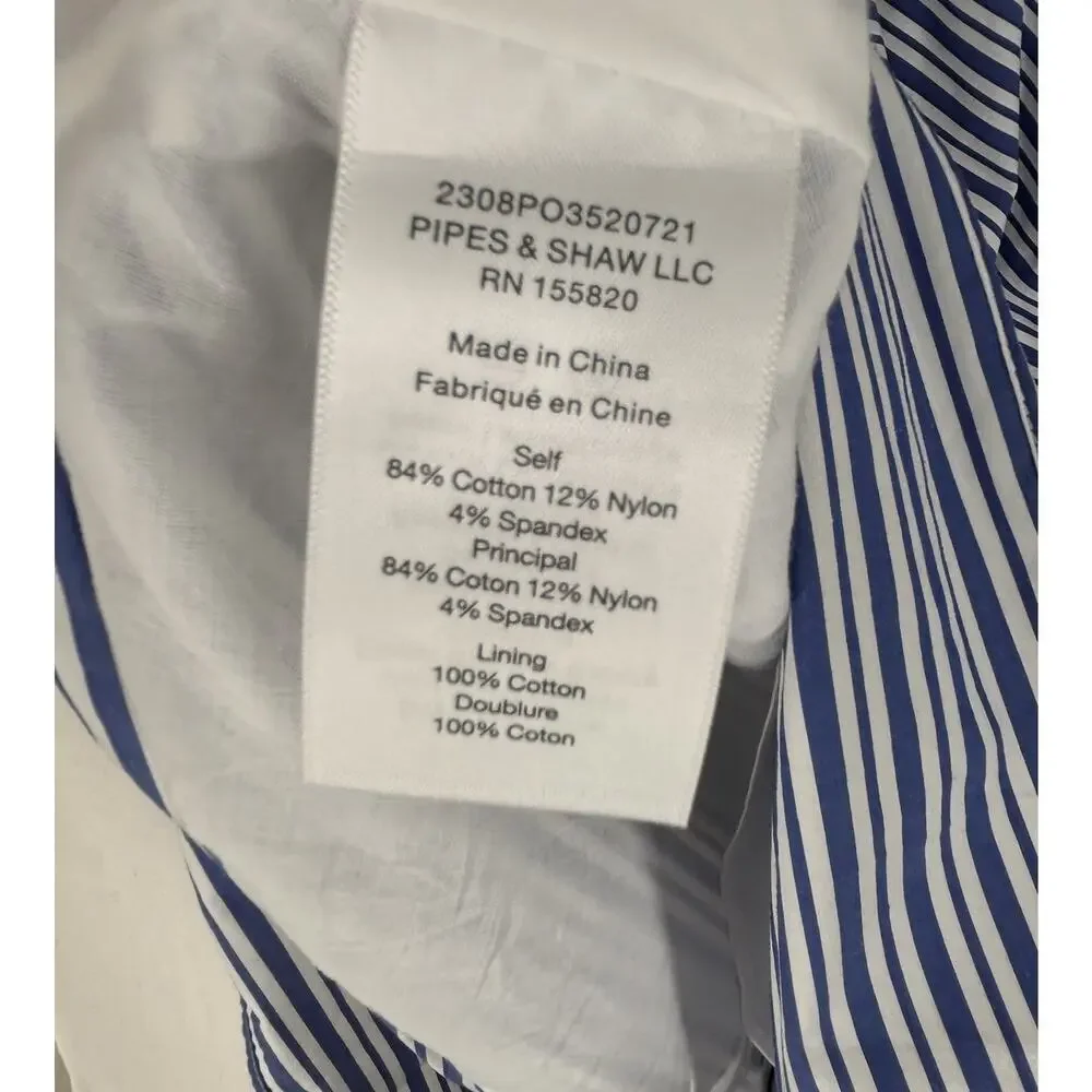 VERONICA BEARD Arabel gathered striped cotton-blend poplin dress Size 6 - Picture 7 of 12